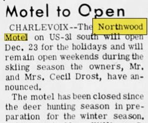 Northwood Motel - Dec 1964 Opening Article